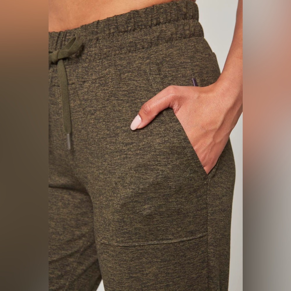 Mondetta Women’s Melange Peached Jogger | Medium | Olive Green Night - Picture 8 of 10